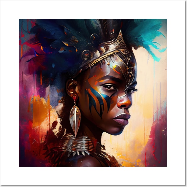 Powerful African Warrior Woman #4 Wall Art by Chromatic Fusion Studio